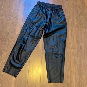 All Saints Black Leather Joggers
